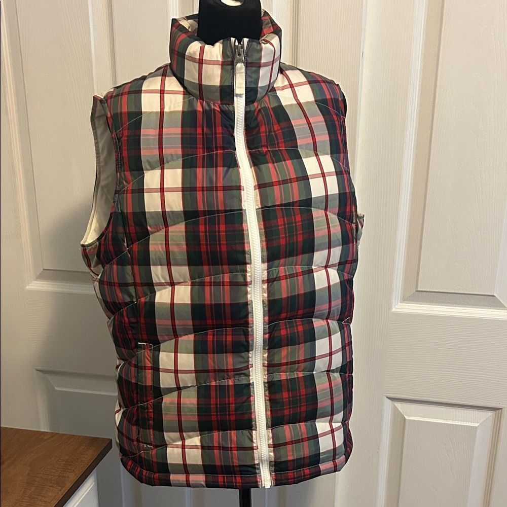 Lands' End Multicolor Plaid Vest M/P 10-12  E